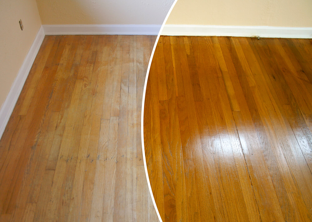 N-Hance refinished kitchen before and after wood stain